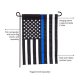 Evergreen Thin Blue Line Applique Garden Flag