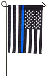 Evergreen Thin Blue Line Applique Garden Flag