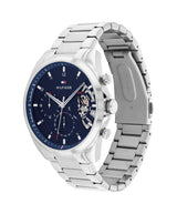 Toomy Hilfiger Mens Baker 44mm Chronograph Silver-Tone Watch