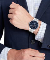 Tommy Hilfiger Mens Tyson 43mm Silver-Tone Watch