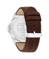 Toomy Hilfiger Mens Bruce 43mm Leather Strap Sport Watch
