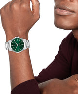 Tommy Hilfiger Mens Bruce 43mm Silver-Tone Green Dial Sport Watch
