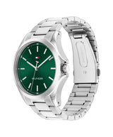 Tommy Hilfiger Mens Bruce 43mm Silver-Tone Green Dial Sport Watch