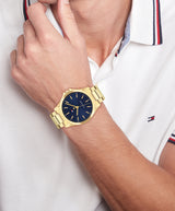 Tommy Hilfiger Mens Bruce 43mm Gold-Tone Sport Watch
