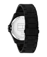 Tommy Hilfiger Mens Bruce 43mm Black Steel Strap Sport Watch