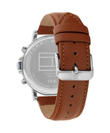 Tommy Hilfiger Mens Tyson 43mm Two-Tone Brown Leather Strap Watch