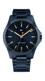 Tommy Hilfiger Mens Bruce 43mm Navy Steel Strap Sport Watch