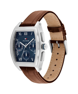 Tommy Hilfiger Mens Oxford 36mm Multifunction Brown Leather Strap Watch