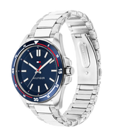 Tommy Hilfiger Mens David Silver-Tone Blue Dial Watch