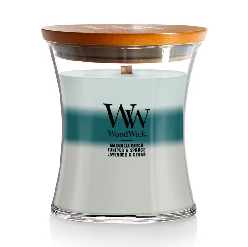 WoodWick Medium Hourglass Candle - Icy Woodland Trilogy