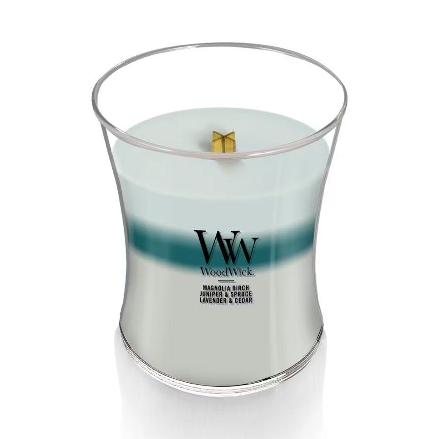 WoodWick Medium Hourglass Candle - Icy Woodland Trilogy