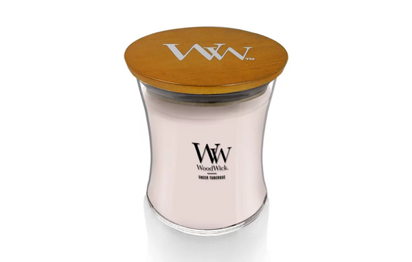 WoodWick Medium Hourglass Candle - Sheer Tuberose