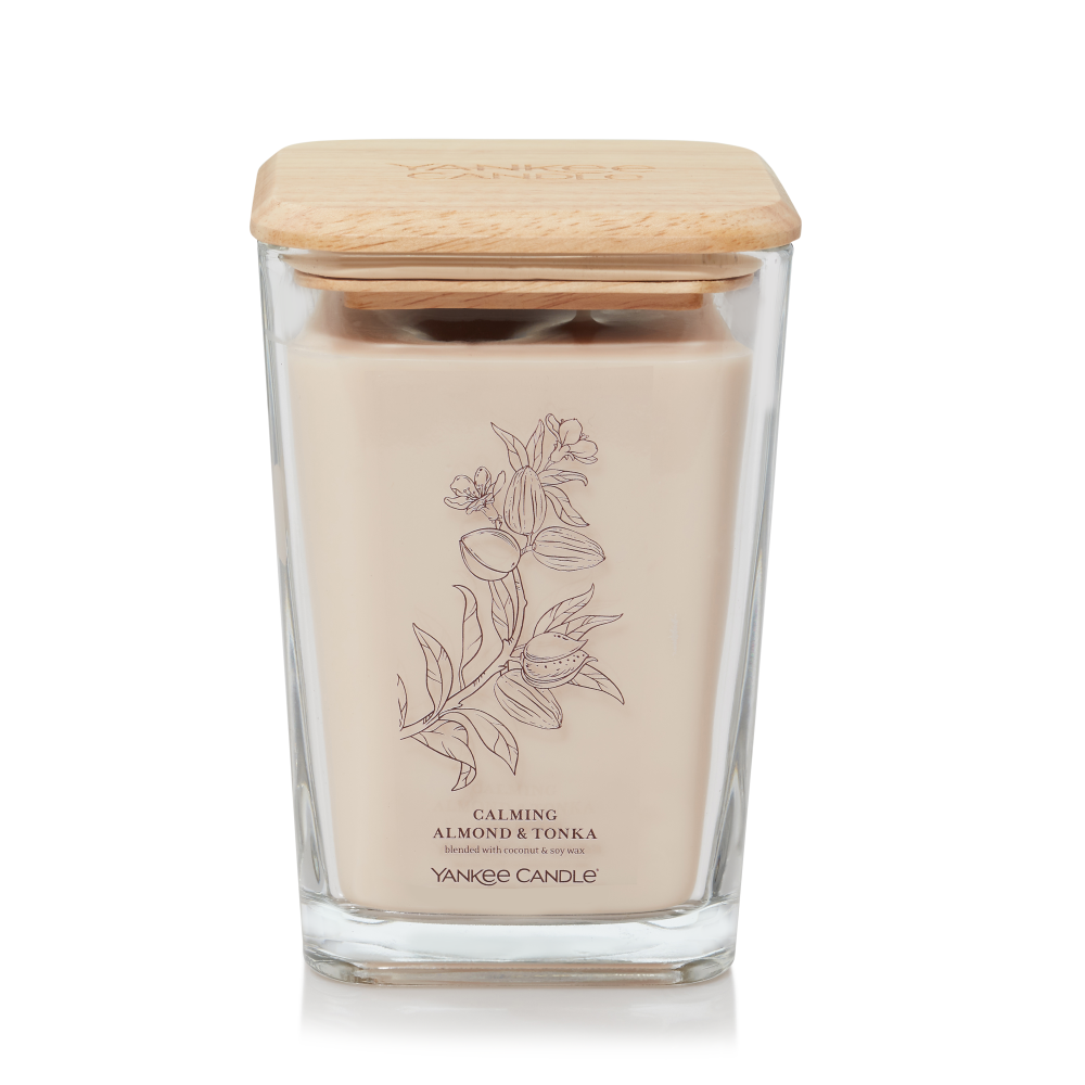 Yankee Candle Well Living Large Square Candle - Calming Almond & Tonka ...