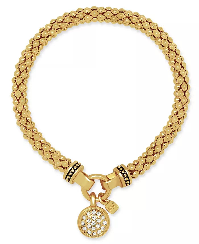 Nine West Gold-Tone Boxed Pavé Circle Stretch Bracelet