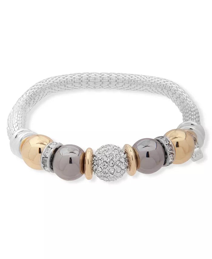 Nine West Tri-Tone Crystal Fireball Stretch Bracelet