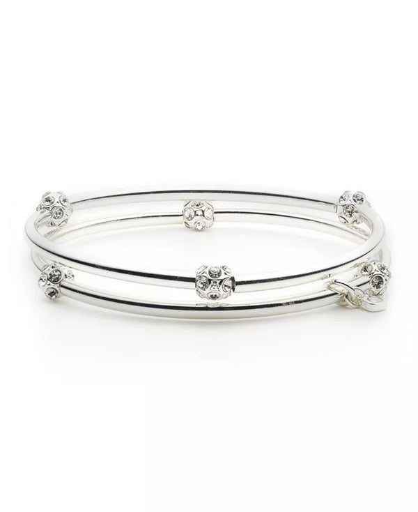 Nine West Silver-Tone Boxed Bangle Bracelet - Set Of 2