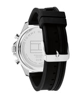 Tommy Hilfiger Mens Clark 46mm Multifunction Black Silicone Strap Watch