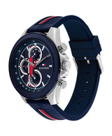 Tommy Hilfiger Mens Clark 46mm Multifunction Blue Silicone Strap Watch