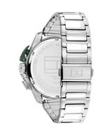 Tommy Hilfiger Mens Bank 44mm Chronograph Green Dial Silver-Tone Watch