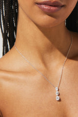 Nadri Chloe Pear Drop Silver Y Necklace