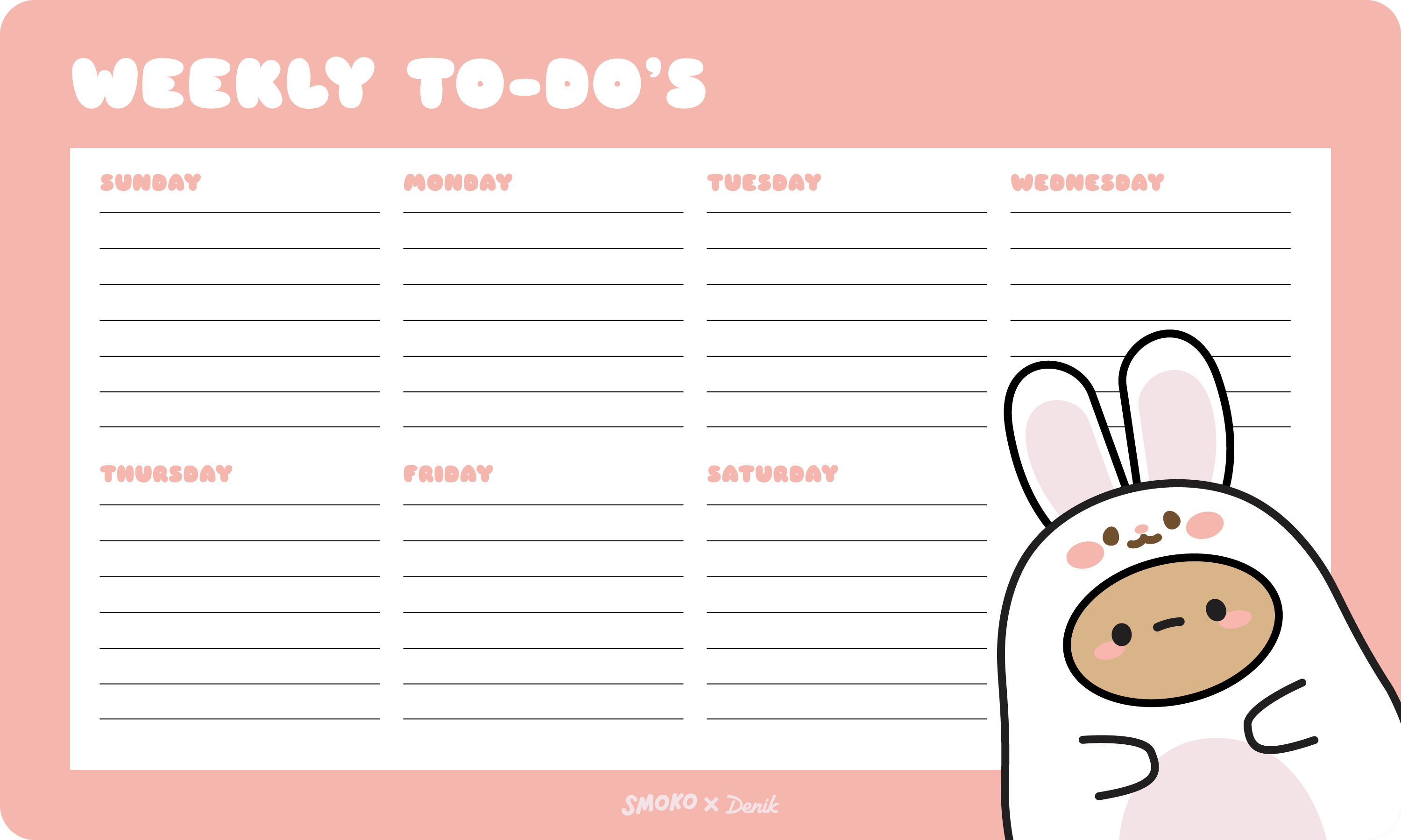 Denik Tayto Bunny Deskpad