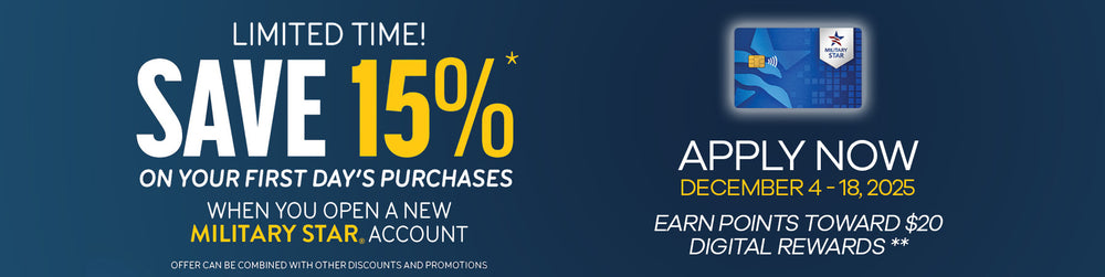 Promotional banner for a bank account offer with a credit card image on a blue background