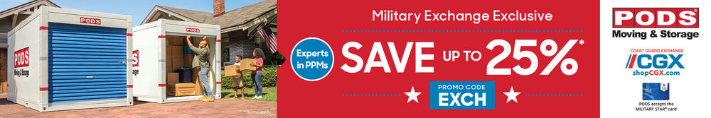 Promotional banner for PODS storage units with a discount offer 
