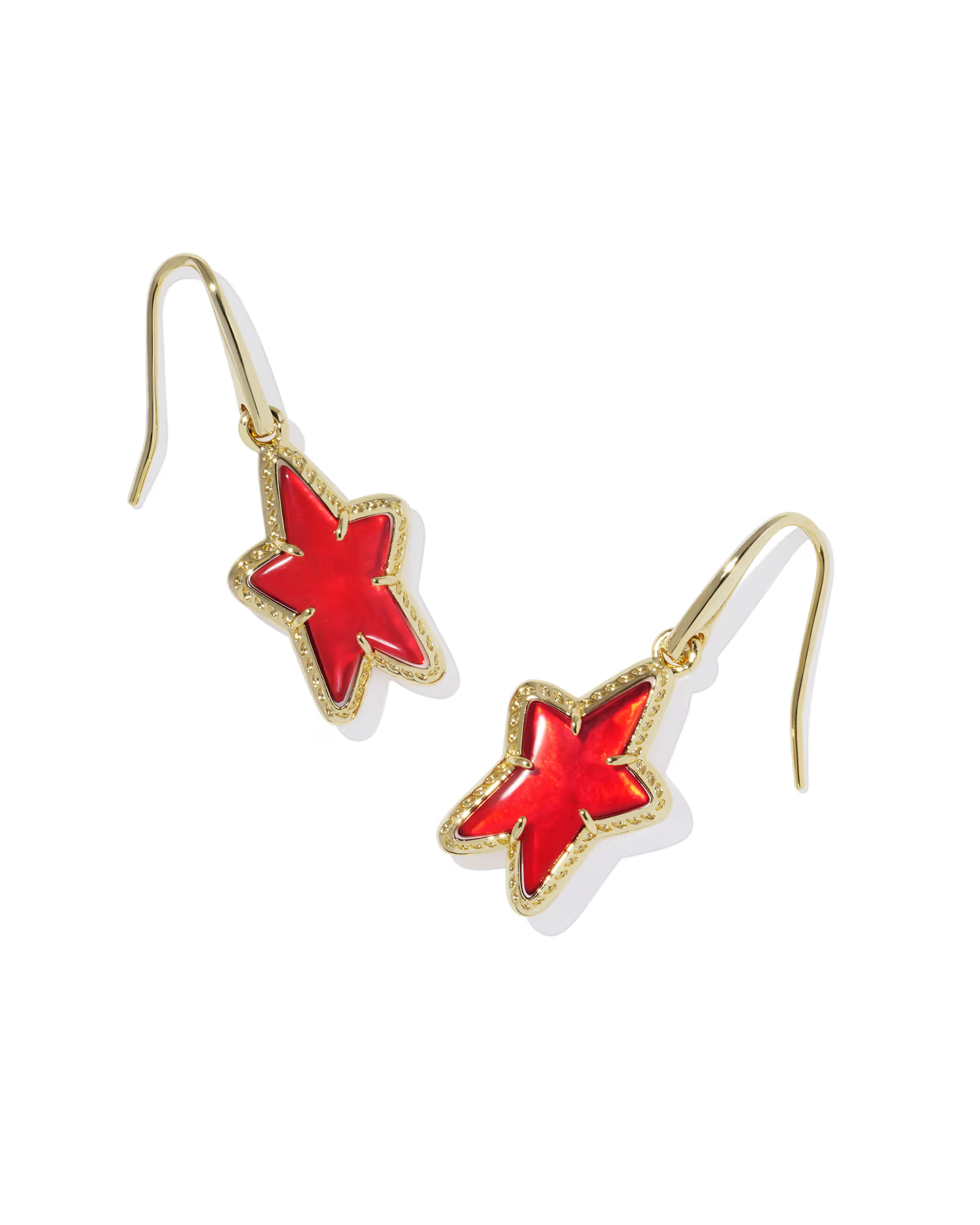 Kendra Scott Ada Red Star Small Drop Earrings - Gold