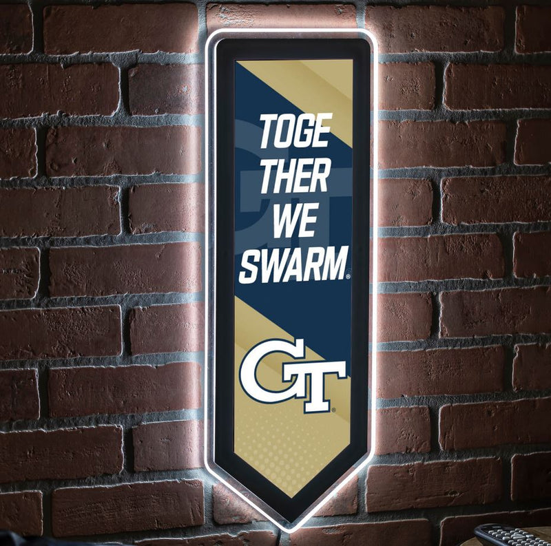Evergreen Georgia Tech Pennant 9" x 23" LED Lighted Sign
