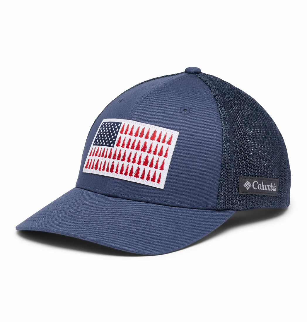 Cappello Columbia PFG Mesh Fish Flag Ball Cap | Unisex Da Pesca Con Retro A Rete | Leggero E Traspirante