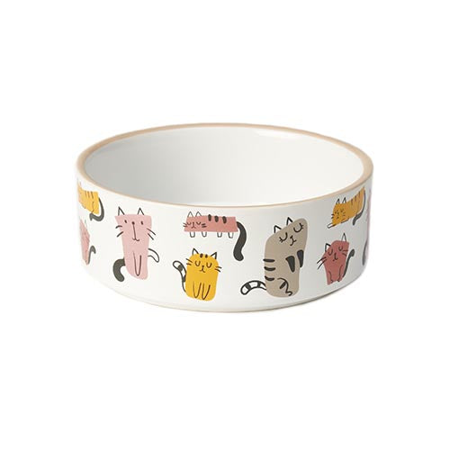 PetRageous Snobby Cats Stoneware Cat Bowl