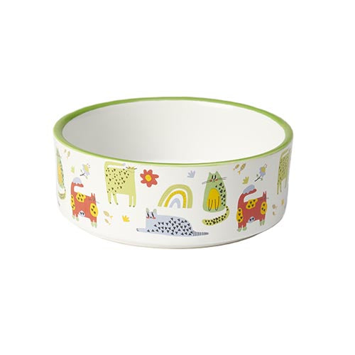 PetRageous Love Cats Stoneware Cat Food Bowl