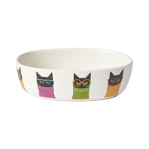 PetRageous Smart Kitty Stoneware Cat Food Bowl