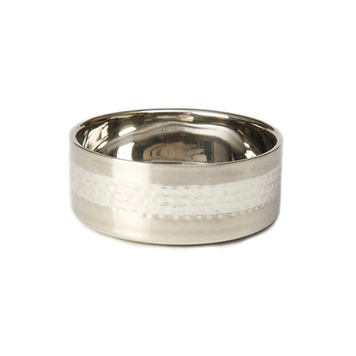 PetRageous Sanibel Hammered Double Walled Stainless-Steel Food Bowl