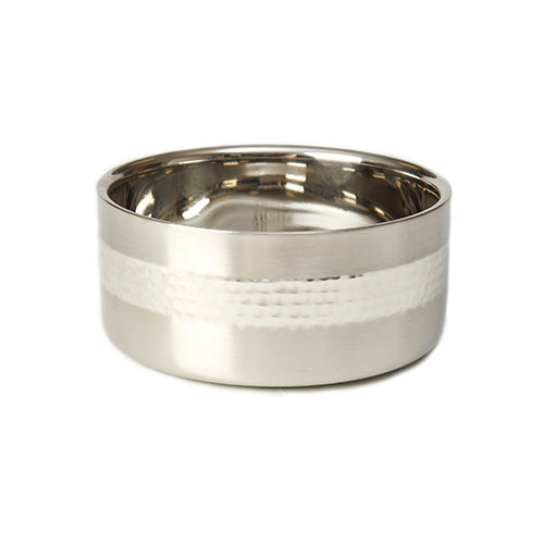 PetRageous Sanibel Hammered Double Walled Stainless-Steel Food Bowl