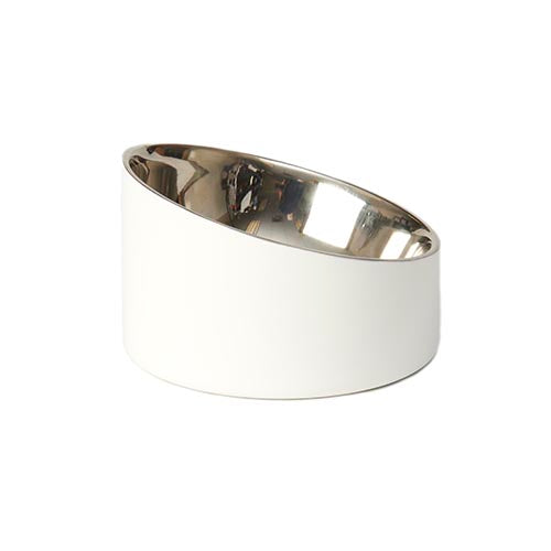 PetRageous Seychelles Slanted Stainless Double Walled Cat Bowl