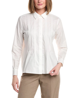 Brooks Brothers Womens Poplin Placket Relaxed Blouse Top