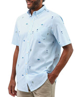 Chaps Mens Easy Care Poplin Short Sleeve Button Down Shirt
