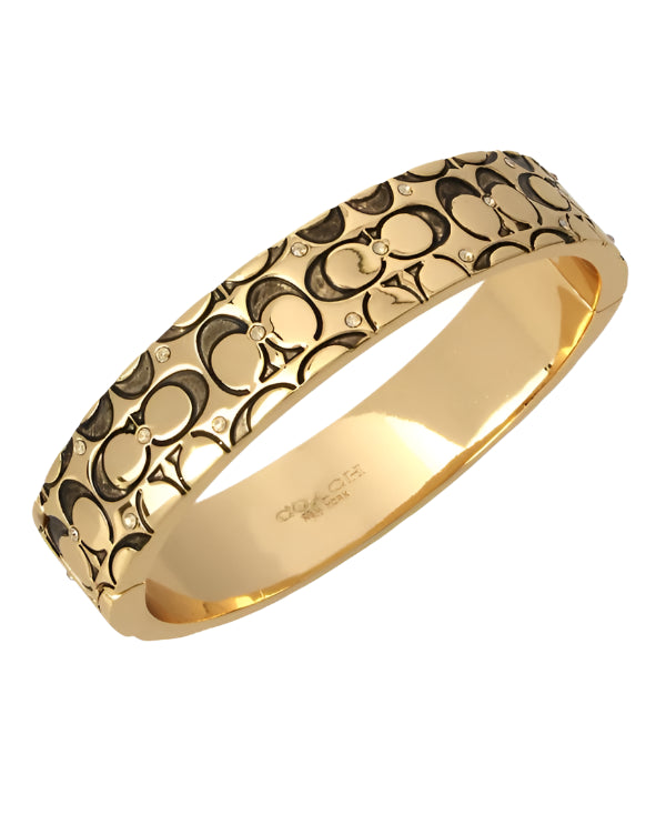 Coach Quilted Signature C Hinged Bangle Bracelet