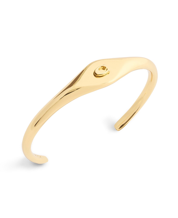 COACH Gold Signature Signet Cuff Bracelet
