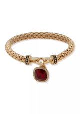 Nine West Square Red Gem Stretch Bracelet