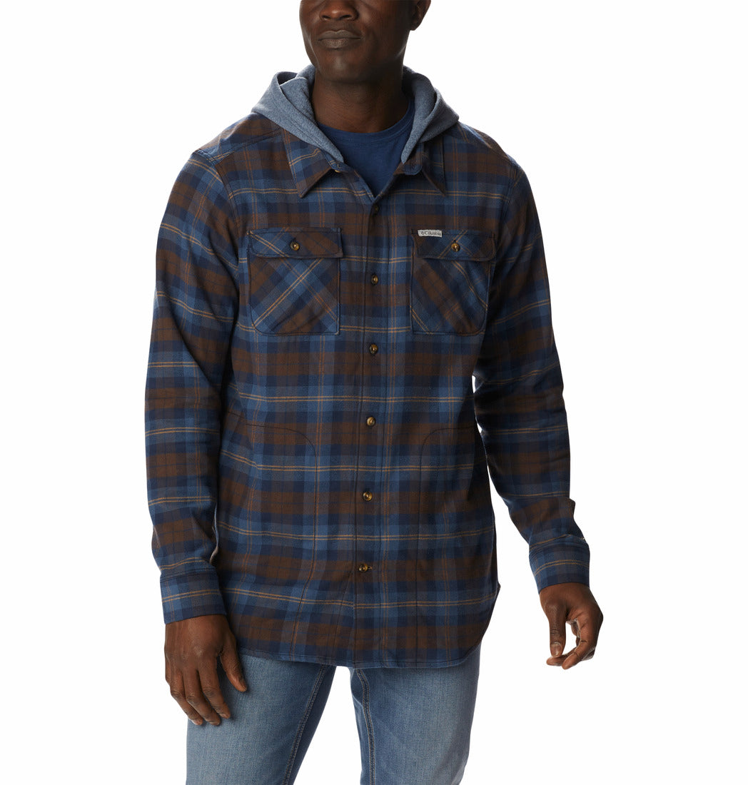 Columbia Mens Flare Gun Stretch Flannel Hoodie ShopCGX