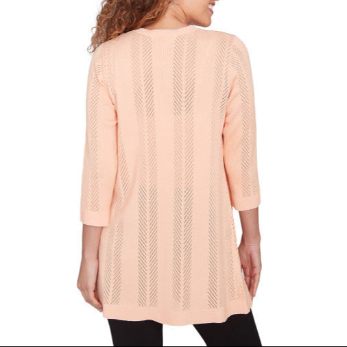 Emaline Womens Open 3/4 Sleeve Long Cardigan