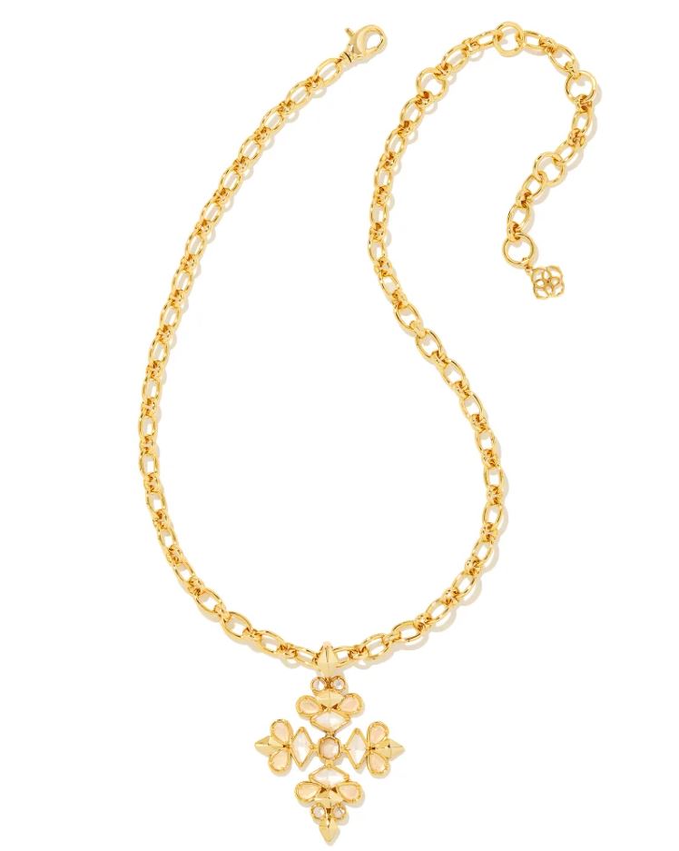 Kendra Scott Kinsley Statement Necklace - Ivory Mix, 14K Gold Plated