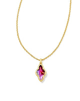 Kendra Scott Framed Abbie Short Pendant Necklace - Light Burgundy Illusion, 14K Gold Plated