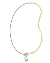 Kendra Scott Leighton Convertible Pearl Chain Necklace - White, Mixed Metal