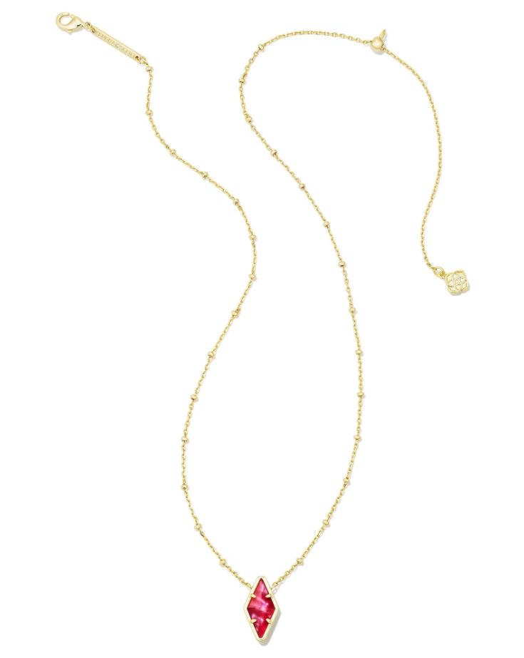 Kendra Scott Kinsley Necklace - Raspberry Illusion, 14K Gold Plated