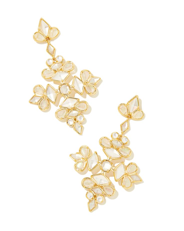 Kendra Scott Kinsley Statement Earrings - Ivory Mother-of-Pearl, 14K Gold Plated