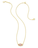 Kendra Scott Genevieve Necklace - Luster Plated Pink Cat's Eye Glass, 14K Gold Plated