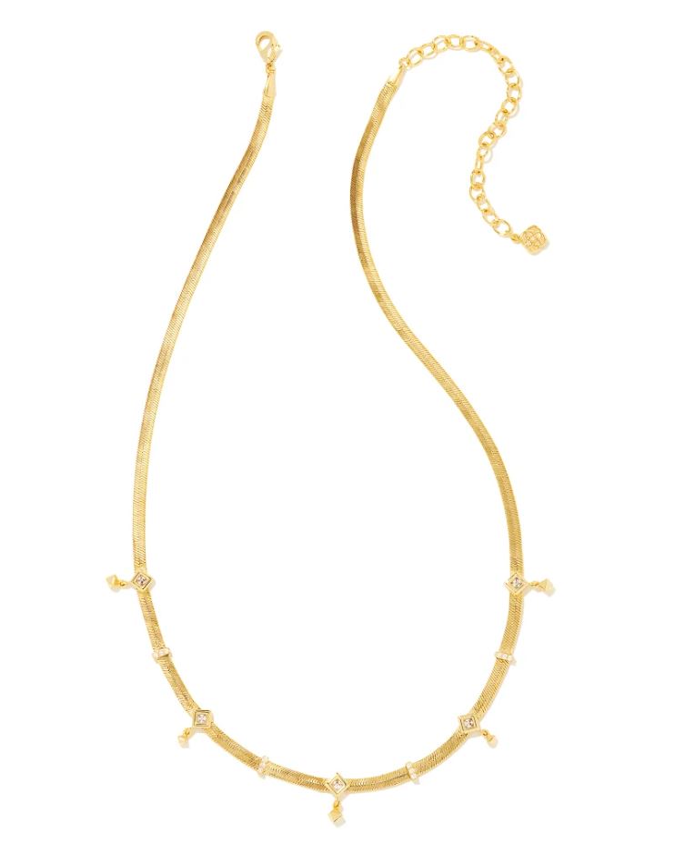 Kendra Scott Gracie Chain Necklace - White, 14K Gold Plated